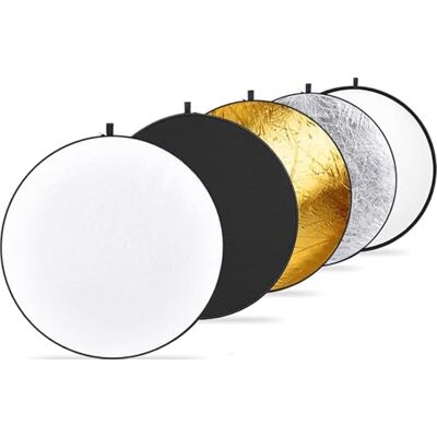 NEEWER 110cm 5-in-1 Riflettore Rotondo Portatile Pieghevole (Trasclucido, Argento, Dorato, Bianco, Nero) per Studio Fotografico NEEWER 110cm 5-in-1 Riflettore Rotondo Portatile Pieghevole (Trasclucido, Argento, Dorato, Bianco, Nero) per Studio Fotografico
