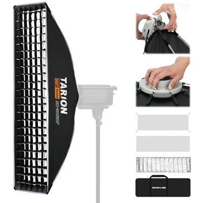 TARION Softbox Fotografico Bowens Pieghevole: Rettangolare Soft Box Sgancio Rapido Portatile con Griglia a Nido per Studio Flash a Slitta Diffusori Illuminazione(30x120cm) TARION Softbox Fotografico Bowens Pieghevole: Rettangolare Soft Box Sgancio Rapido Portatile con Griglia a Nido per Studio Flash a Slitta Diffusori Illuminazione(30x120cm)