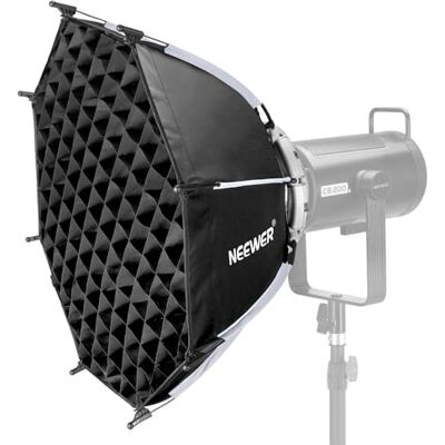 NEEWER NS22P 22"/55cm Octagonal Softbox QR Bowens Supporto Softbox Nylon, con Honeycomb Grid, Light Diffusers, Borsa NEEWER NS22P 22"/55cm Octagonal Softbox QR Bowens Supporto Softbox Nylon, con Honeycomb Grid, Light Diffusers, Borsa