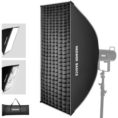NEEWER BASICS Softbox Striscia ad Attacco Bowens, 60x90cm Soft Box a Sgancio Rapido con Diffusori Luce/Griglia/Borsa Compatibile con Aputure 150c Godox SL60w, per FS300C FS150B HB80C CB200C Q6, NS60P NEEWER BASICS Softbox Striscia ad Attacco Bowens, 60x90cm Soft Box a Sgancio Rapido con Diffusori Luce/Griglia/Borsa Compatibile con Aputure 150c Godox SL60w, per FS300C FS150B HB80C CB200C Q6, NS60P