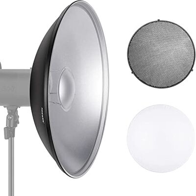 NEEWER 21655cm Piatto di bellezza in metallo con diffusore bianco - Riflettore di bellezza NEEWER 21655cm Piatto di bellezza in metallo con diffusore bianco - Riflettore di bellezza