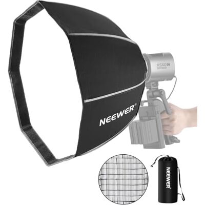 NEEWER Softbox Ottagonale 50cm con Attacco (Non Attacco Bowens), Octabox Softbox Pieghevole con Diffusore Luce a Nido d'Ape/Griglia per Luce Video LED Studio MS60 MS60B MS60C MS150B, NS4P NEEWER Softbox Ottagonale 50cm con Attacco (Non Attacco Bowens), Octabox Softbox Pieghevole con Diffusore Luce a Nido d'Ape/Griglia per Luce Video LED Studio MS60 MS60B MS60C MS150B, NS4P