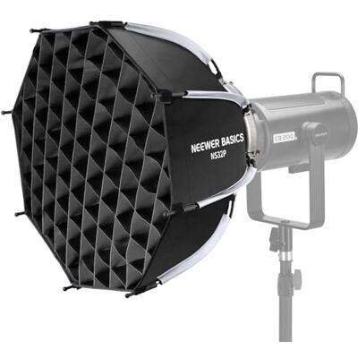 NEEWER BASICS Kit Softbox Ottagonale per Fotografia Studio Riprese Video Streaming, 45cm Soft Box Bowens a Sgancio Rapido/Griglia/Diffusori Luce/Borsa per Illuminazione Continua e Flash Strobo, NS32P NEEWER BASICS Kit Softbox Ottagonale per Fotografia Studio Riprese Video Streaming, 45cm Soft Box Bowens a Sgancio Rapido/Griglia/Diffusori Luce/Borsa per Illuminazione Continua e Flash Strobo, NS32P