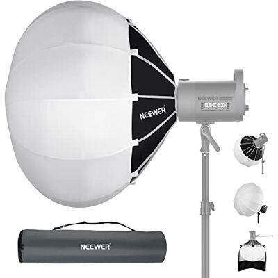 NEEWER 65cm Softbox Lanterna a Sgancio Rapido, Diffusore di Luce a 360° con Gonnellino, Attacco Bowens per Luce Video CB60 CB100 CB150 Compatibile con Aputure Luce 600d Amaran 60x Godox SL60W NS65L NEEWER 65cm Softbox Lanterna a Sgancio Rapido, Diffusore di Luce a 360° con Gonnellino, Attacco Bowens per Luce Video CB60 CB100 CB150 Compatibile con Aputure Luce 600d Amaran 60x Godox SL60W NS65L