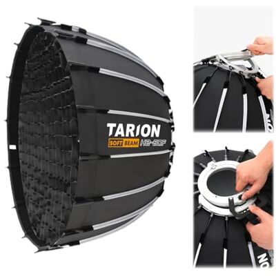 TARION Softbox Parabolico Bowens Pieghevole: 60cm Softbox Sgancio Rapido Portatile con Griglia a Nido/Borsa per Studio Flash a Slitta Diffusori Illuminazione(60cm) TARION Softbox Parabolico Bowens Pieghevole: 60cm Softbox Sgancio Rapido Portatile con Griglia a Nido/Borsa per Studio Flash a Slitta Diffusori Illuminazione(60cm)