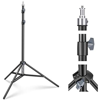 NEEWER Stativo Fotografico 87-200cm, Cavalletto in Alluminio Caricato a Molla Resistente con Diametri dei Tubi Più Spessi per Luce Anulare/Luce LED/Flash Strobo/Softbox, Carico Max 22lb, ST-200 NEEWER Stativo Fotografico 87-200cm, Cavalletto in Alluminio Caricato a Molla Resistente con Diametri dei Tubi Più Spessi per Luce Anulare/Luce LED/Flash Strobo/Softbox, Carico Max 22lb, ST-200