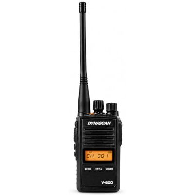 Dynascan V-600 – Ricetrasmettitore professionale commerciale VHF (136 – 174 MHz, 256 canali, resistente all' acqua IP67) Colore nero Dynascan V-600 – Ricetrasmettitore professionale commerciale VHF (136 – 174 MHz, 256 canali, resistente all' acqua IP67) Colore nero