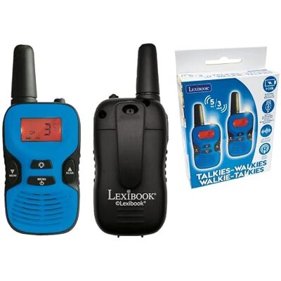 Lexibook Walkie-Talkie da 5 km, batterie Ricaricabili, Suono Digitale, Gioco di Comunicazione Indoor e Outdoor, Clip da Cintura, Blu/Nero, Lexibook Walkie-Talkie da 5 km, batterie Ricaricabili, Suono Digitale, Gioco di Comunicazione Indoor e Outdoor, Clip da Cintura, Blu/Nero,