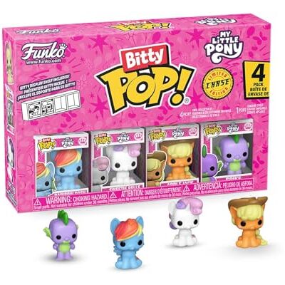 Funko Bitty POP! 4 Pack: My Little Pony Rainbow Dash, Sweetie Belle, Applejack, Mystery Mini Figure 1 in 6 chance of receiving the rare Chase variant Styles may vary 0,9 pollici (2,2 cm) Funko Bitty POP! 4 Pack: My Little Pony Rainbow Dash, Sweetie Belle, Applejack, Mystery Mini Figure 1 in 6 chance of receiving the rare Chase variant Styles may vary 0,9 pollici (2,2 cm)