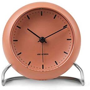 Arne Jacobsen Orologio da Tavolo, Plastica Vetro, Colore: Arancione, 11 cm