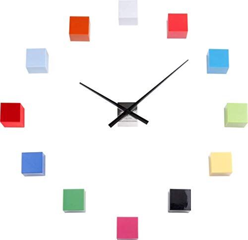 Karlsson Horloge murale personnalisable DIY Do it yourself Cubic Métal et plastique Multicolore Aiguilles D41cm Cubes H6 x 6 x 5,5 cm