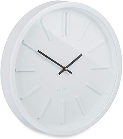 Relaxdays Orologio da Parete, Decorazione, Moderno, Analogico, Salotto, Camera da Letto, Cucina, Sala, Ø 35 cm, Bianco