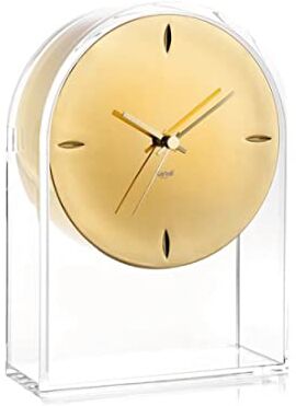 Kartell Air du Temps Orologio, Cristallo, Transparente/Oro, 21.5 x 8 x 30 cm