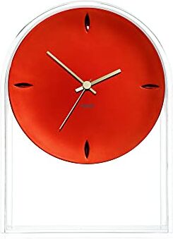 Kartell Air du Temps Orologio, Cristallo, Transparente/Rosso, 21.5 x 8 x 30 cm