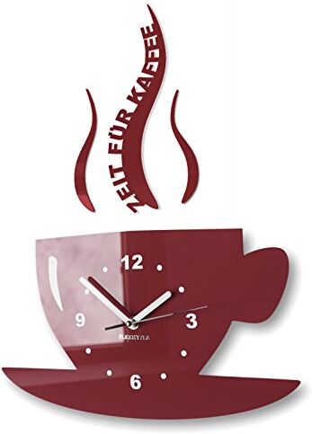 FLEXISTYLE Tazze Orologio da Parete per caffè/Cucina, Design Moderno, Colore: Marrone