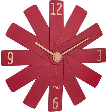 TFA Dostmann Orologio da parete di design Clock in The Box, , con movimento silenzioso, orologio al quarzo, composto da 12 pezzi, orologio da soggiorno, cucina, camera da letto, decorazione,