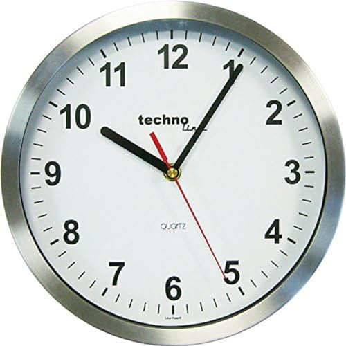 Technoline Orologio da Parete al Quarzo Ø 25 cm, Colore: Argento