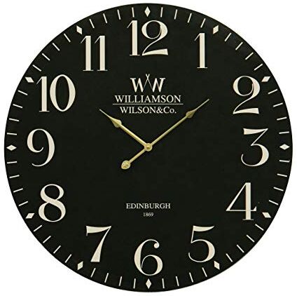 PREMIER Housewares Orologio da parete classico, 60 cm, colore: Nero