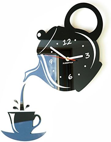 FLEXISTYLE Orologio a Parete, Acrilico, Nero, 45 x 45