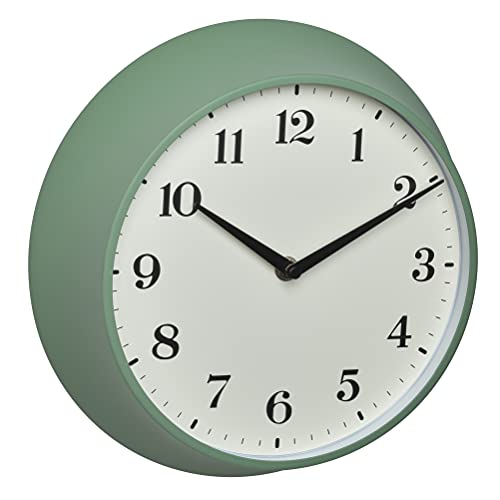 TFA Dostmann Orologio da parete analogico retrò, , orologio da parete radiocomandato, in metallo, verde