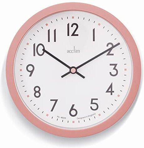 Acctim Elstow Orologio da parete da cucina, in stile retrò, 20 cm, colore: Rosa