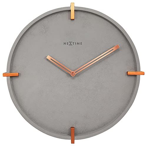 NEXTIME Mohawk Orologio da Parete, Grigio, 33.5 cm