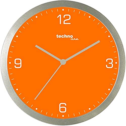 TechnoLine Orologio da Parete, Arancione, 30x3.3x30 cm