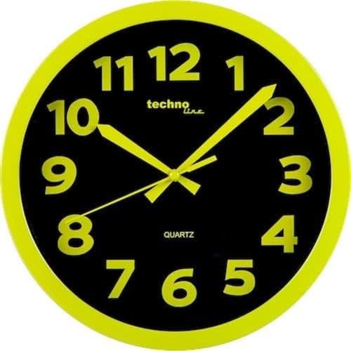 Technoline WT 7420 Orologio da parete moderno con cornice in plastica, diametro 25,5 cm, in plastica, 25,5 x 4 x 25,5 cm, colore: Verde chiaro