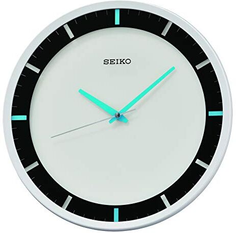 Seiko Orologio da parete Mari Art Déco, 30,5 cm, bianco opaco