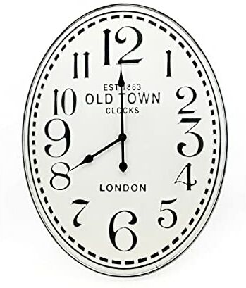 All Chic Grande orologio da parete rotondo fatto a mano per interni ed esterni, decorazione da giardino, stile retrò, Londra, 80 cm