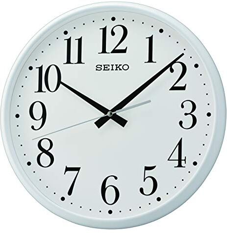 Seiko Orologio da parete in plastica, colore: Bianco