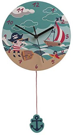 PREMIER Housewares Pirate Orologio da Parete, PVC, Multicolore, 23x4x23 cm