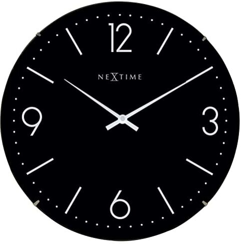 NEXTIME Quartz Wall Clock Cerchio Nero, Bianco Orologio da Parete