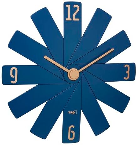 TFA Dostmann Orologio da parete analogico Clock in the Box, , movimento silenzioso, esclusivo per progettato, da collegare, accessorio per la casa, orologio di design, blu