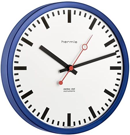 Hermle Station Clock  Orologio al quarzo, colore: Blu