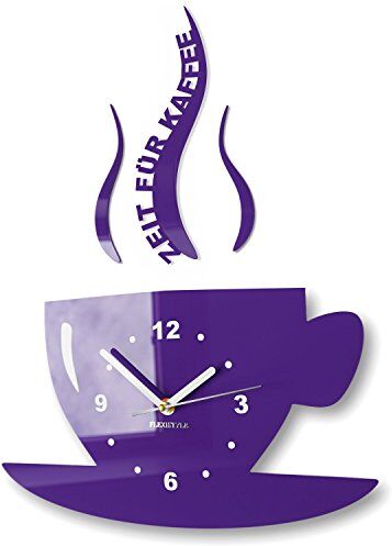 FLEXISTYLE Tazze Orologio da Parete per caffè/Cucina, in Stile Moderno, Colore: Viola (Mirtillo Blu)