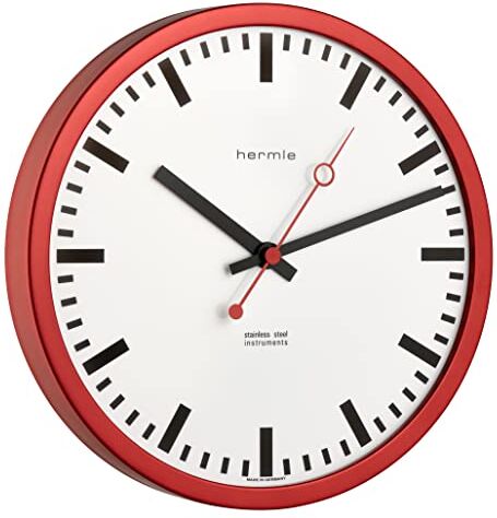 Hermle Radiotrash  Orologio per stazione ferroviaria, colore: Rosso