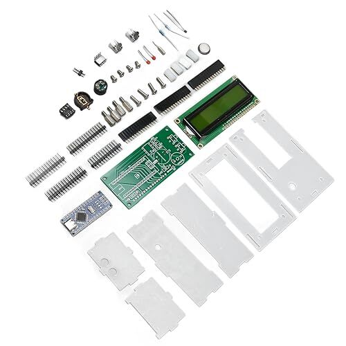 DAUZ Kit Orologio Digitale Fai-da-Te Display LCD Orologio LED Digitale Ricarica USB per Esercitazioni di Saldatura