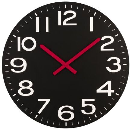 PREMIER Housewares PREM- Orologio da Parete, PVC, Nero, 58x5x58 cm