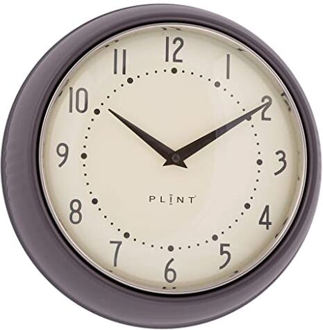 Plint Retro Wall Clock Silent Non Ticking Decorative Modern Black Color Wall Clock, Retro Style Decorazione della parete per la cucina soggiorno casa, ufficio, scuola, facile da leggere grandi numeri