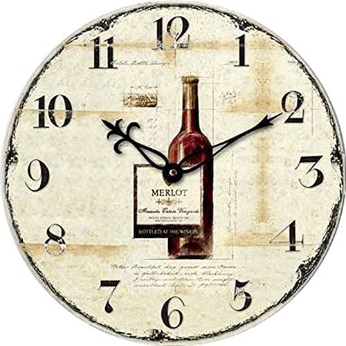 TechnoLine Orologio da Parete, Plastica, Bottiglia di Vino, 34 x 3.3 x 34 cm