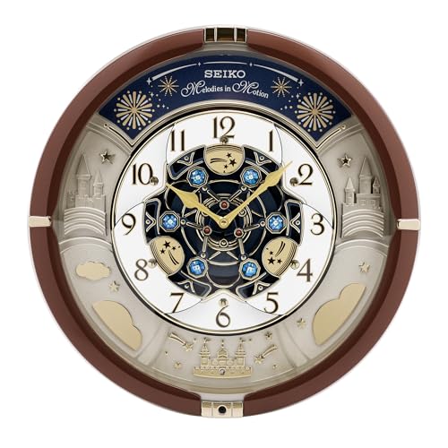 Seiko Orologio da parete Motion rosso in plastica con ornamento girevole , 39,0 x 39,0 x 9,6 cm