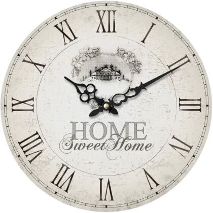 PREMIER Housewares  Orologio da Parete, Home Sweet Home, MDF, beige, pvc, rotonda