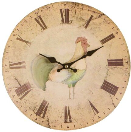 PREMIER Housewares Home To Roost Orologio da Parete, PVC, Crema, 29x3x29 cm