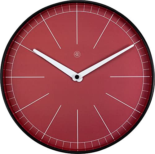 NEXTIME Axel Orologio da Parete, Rosso, 25 cm