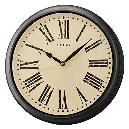 Seiko Orologio da parete per esterni, resistente agli spruzzi, 40,6 cm, colore: avorio