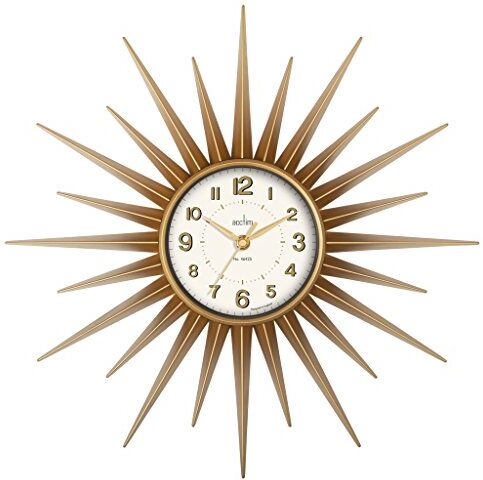 Acctim Stella Starburst, Orologio da Parete da 43 cm, Verniciato, Color Oro