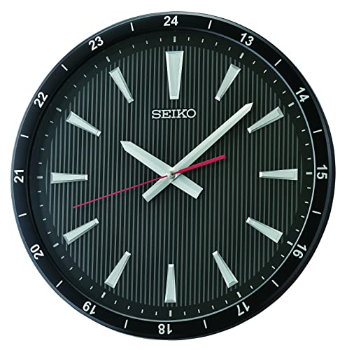 Seiko Clock  Orologio da parete analogico, colore: Nero/Grigio