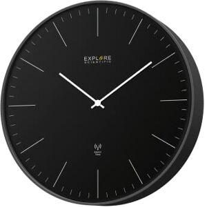 Explore Scientific RAC1004 Orologio a Parete diametro 25cm, Radiocomandato, Movimento Preciso, Non Necessita di Regolazione, Design Contemporaneo, Senza Numeri, Plastica, Nero Explore Scientific RAC1004 Orologio a Parete diametro 25cm, Radiocomandato, Movimento Preciso, Non Necessita di Regolazione, Design Contemporaneo, Senza Numeri, Plastica, Nero