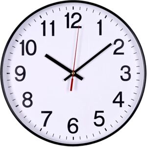 OFFICER PRODUCTS Orologio da parete in plastica, 34 cm, nero, con numeri arabi, orologio da parete/quarzo, silenzioso, per scuola, ufficio, soggiorno, cucina/analogico, moderno, rotondo, decorativo OFFICER PRODUCTS Orologio da parete in plastica, 34 cm, nero, con numeri arabi, orologio da parete/quarzo, silenzioso, per scuola, ufficio, soggiorno, cucina/analogico, moderno, rotondo, decorativo